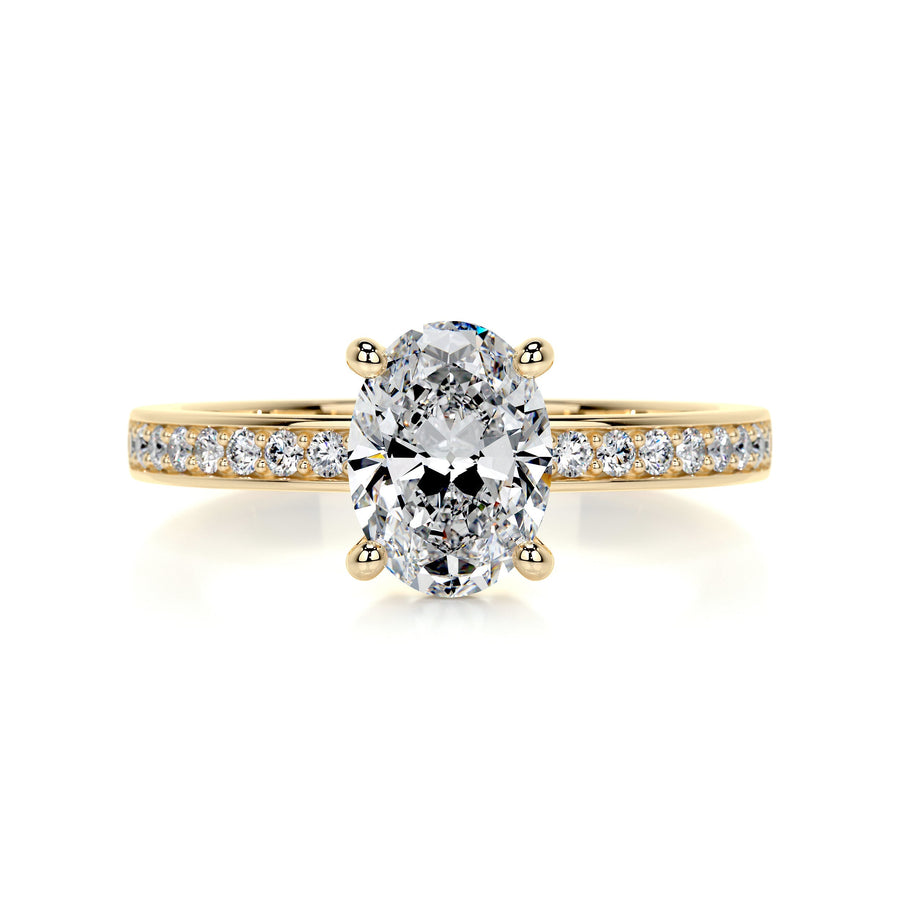 1.0 CT Oval Solitaire CVD F/SI1 Diamond Engagement Ring - Barbara Maison 