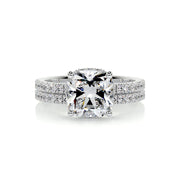 2.0 CT Cushion Hidden Halo CVD F/VS Diamond Bridal Set - Barbara Maison 