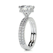 2.0 CT Cushion Hidden Halo CVD F/VS Diamond Bridal Set - Barbara Maison 