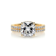 2.0 CT Cushion Hidden Halo CVD F/VS Diamond Bridal Set - Barbara Maison 