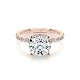 2.0 CT Cushion Hidden Halo CVD E/VS1 Diamond Engagement Ring - Barbara Maison 