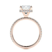 2.0 CT Cushion Hidden Halo CVD E/VS1 Diamond Engagement Ring - Barbara Maison 