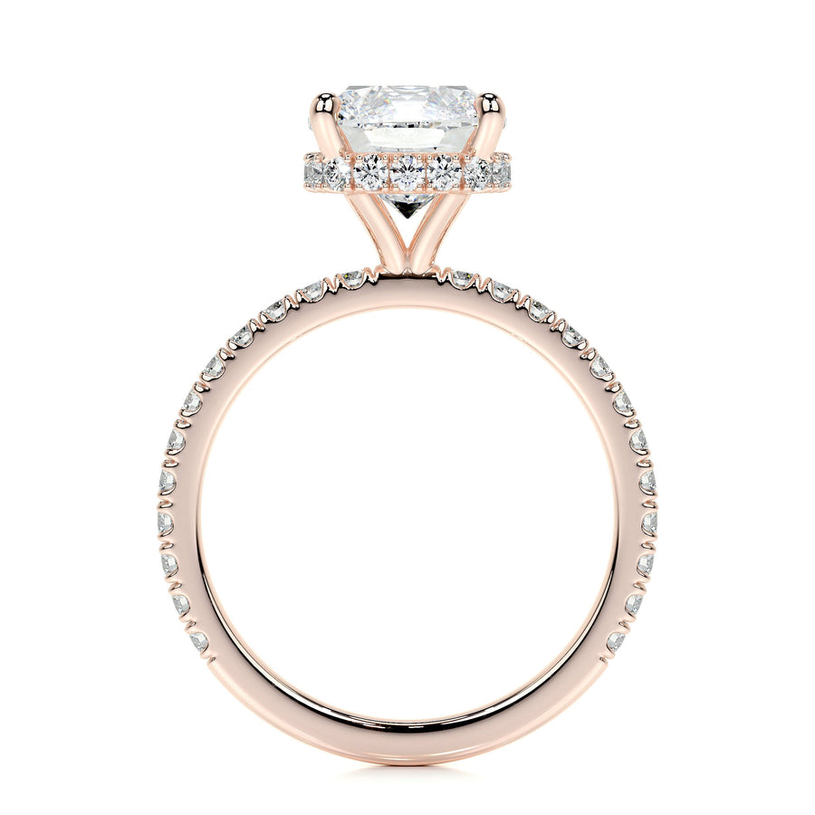 2.0 CT Cushion Hidden Halo CVD E/VS1 Diamond Engagement Ring - Barbara Maison 