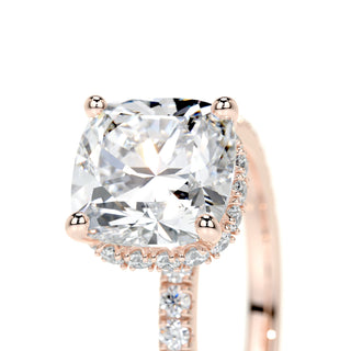 2.0 CT Cushion Hidden Halo CVD E/VS1 Diamond Engagement Ring - Barbara Maison 