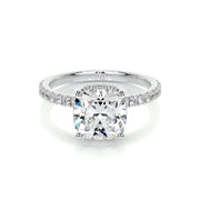 2.0 CT Cushion Hidden Halo CVD E/VS1 Diamond Engagement Ring - Barbara Maison 
