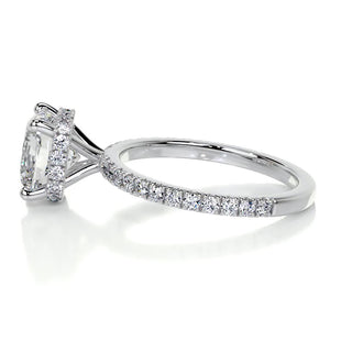 2.0 CT Cushion Hidden Halo CVD E/VS1 Diamond Engagement Ring - Barbara Maison 