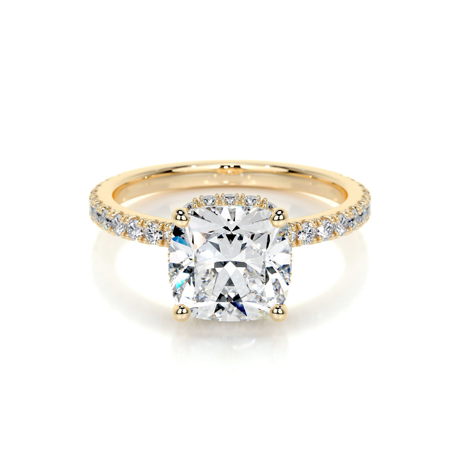 2.0 CT Cushion Hidden Halo CVD E/VS1 Diamond Engagement Ring - Barbara Maison 