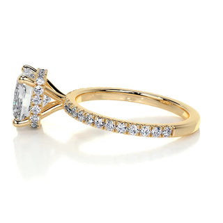 2.0 CT Cushion Hidden Halo CVD E/VS1 Diamond Engagement Ring - Barbara Maison 