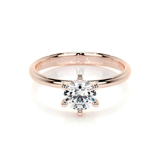 0.75 CT Round Solitaire CVD E/VS2 Diamond Engagement Ring - Barbara Maison 