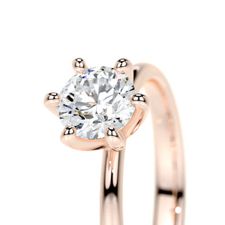 0.75 CT Round Solitaire CVD E/VS2 Diamond Engagement Ring - Barbara Maison 