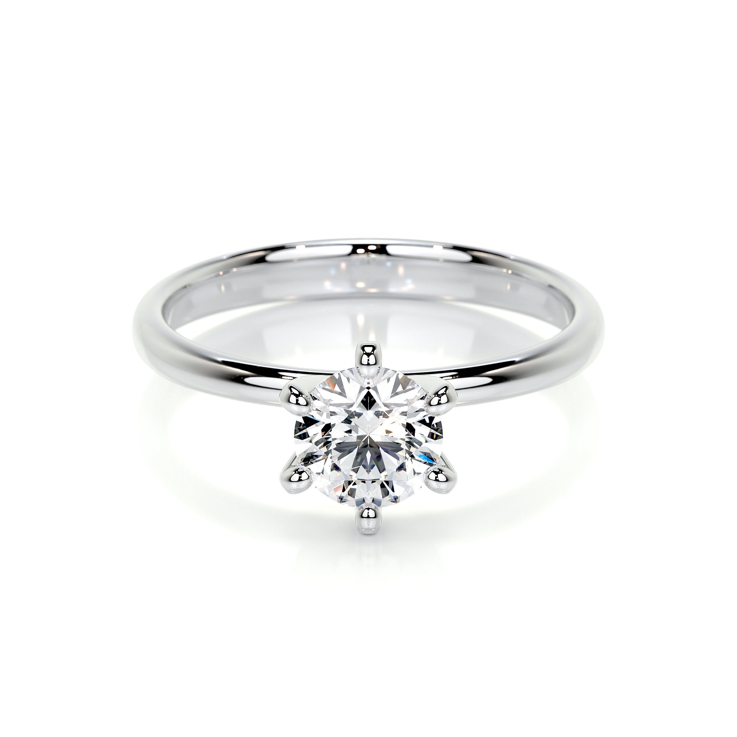 0.75 CT Round Solitaire CVD E/VS2 Diamond Engagement Ring - Barbara Maison 