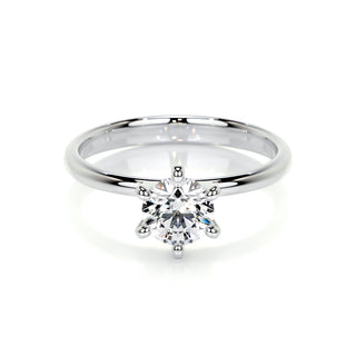 0.75 CT Round Solitaire CVD E/VS2 Diamond Engagement Ring - Barbara Maison 