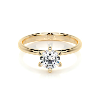 0.75 CT Round Solitaire CVD E/VS2 Diamond Engagement Ring - Barbara Maison 