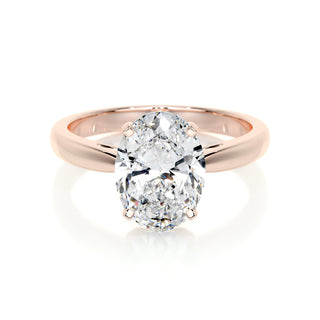 2.0 CT Oval Solitaire CVD G/VS2 Diamond Engagement Ring - Barbara Maison 