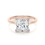 3.0 CT Princess Solitaire CVD F/VS2 Diamond Engagement Ring - Barbara Maison 