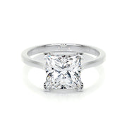 3.0 CT Princess Solitaire CVD F/VS2 Diamond Engagement Ring - Barbara Maison 