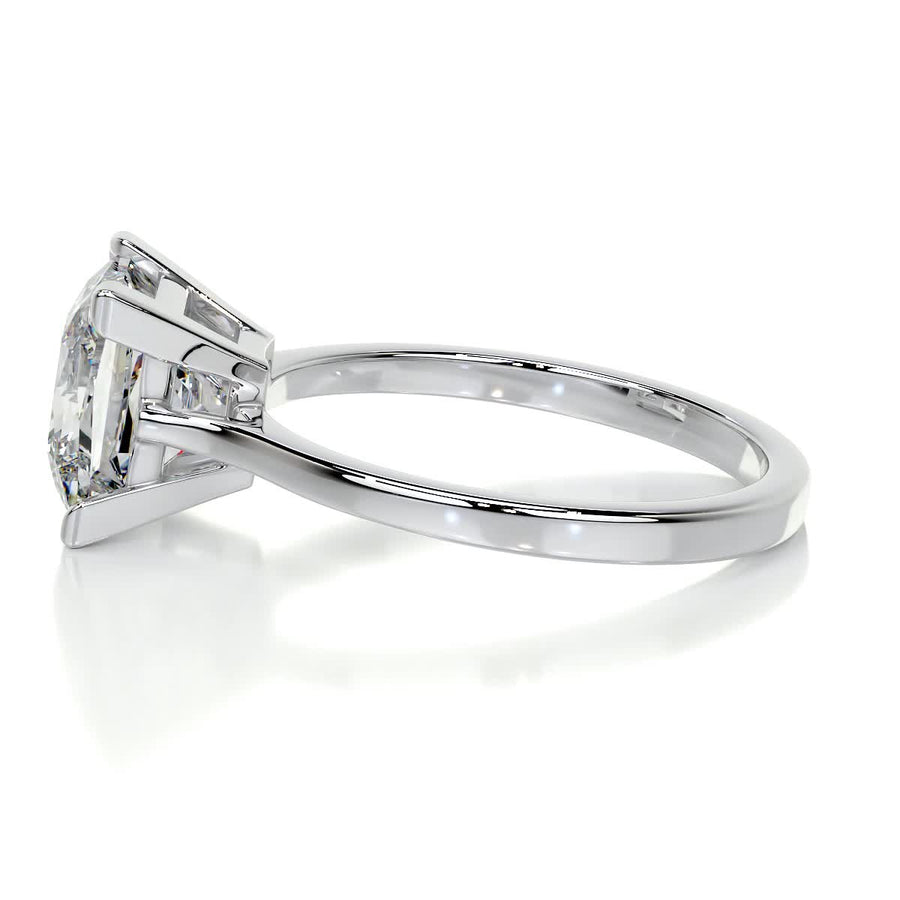 3.0 CT Princess Solitaire CVD F/VS2 Diamond Engagement Ring - Barbara Maison 