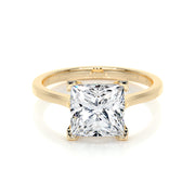 3.0 CT Princess Solitaire CVD F/VS2 Diamond Engagement Ring - Barbara Maison 