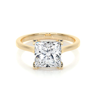 3.0 CT Princess Solitaire CVD F/VS2 Diamond Engagement Ring - Barbara Maison 