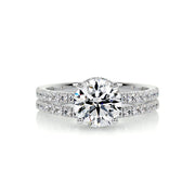 1.25 CT Round Hidden Halo CVD F/VS Diamond Bridal Ring Set - Barbara Maison 