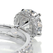 1.25 CT Round Hidden Halo CVD F/VS Diamond Bridal Ring Set - Barbara Maison 
