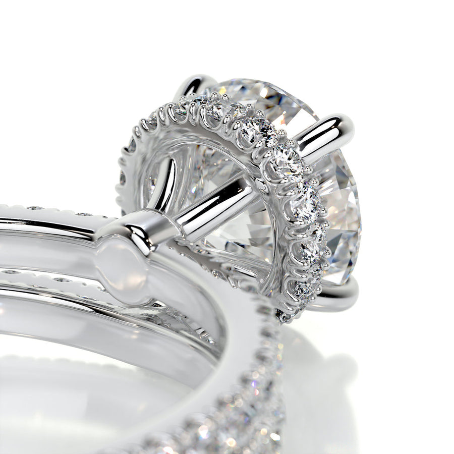 1.25 CT Round Hidden Halo CVD F/VS Diamond Bridal Ring Set - Barbara Maison 