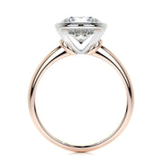 3.0 CT Round Bezel CVD F/SI1 Diamond Engagement Ring - Barbara Maison 