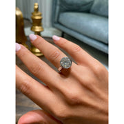 3.0 CT Round Bezel CVD F/SI1 Diamond Engagement Ring - Barbara Maison 