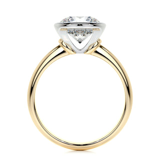 3.0 CT Round Bezel CVD F/SI1 Diamond Engagement Ring - Barbara Maison 