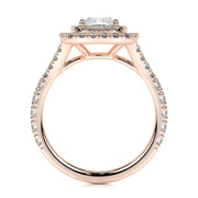 1.0 CT Cushion Double Halo CVD D/VS1 Diamond Engagement Ring - Barbara Maison 