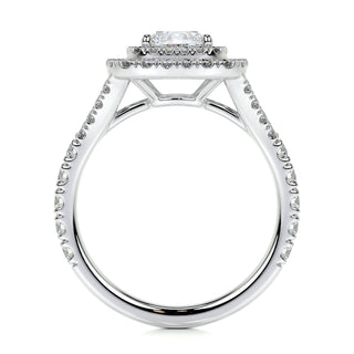 1.0 CT Cushion Double Halo CVD D/VS1 Diamond Engagement Ring - Barbara Maison 