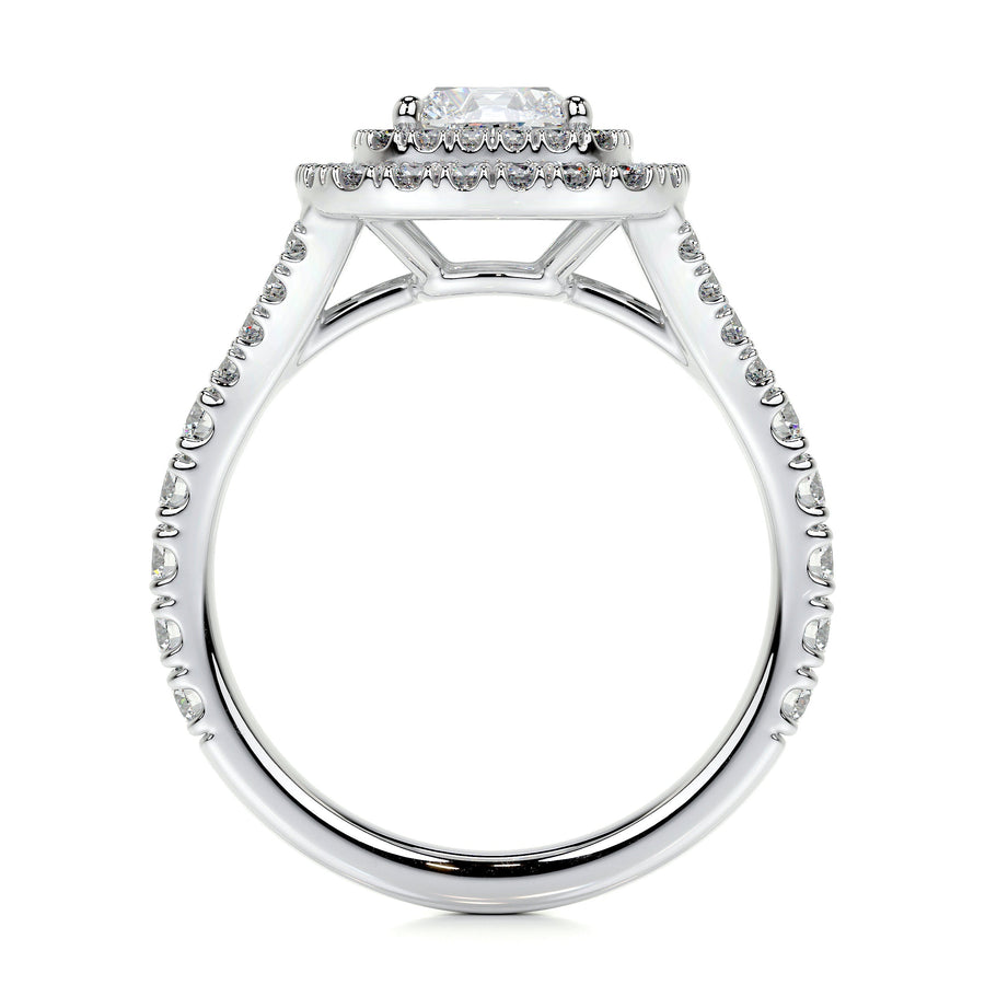 1.0 CT Cushion Double Halo CVD D/VS1 Diamond Engagement Ring - Barbara Maison 