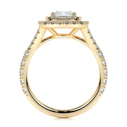 1.0 CT Cushion Double Halo CVD D/VS1 Diamond Engagement Ring - Barbara Maison 