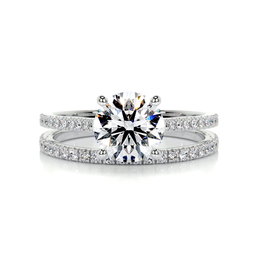 1.50 CT Round Solitaire CVD F/VS Diamond Bridal Ring Set - Barbara Maison 