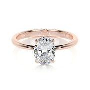 1.0 CT Oval Solitaire CVD E/VS2 Diamond Engagement Ring - Barbara Maison 