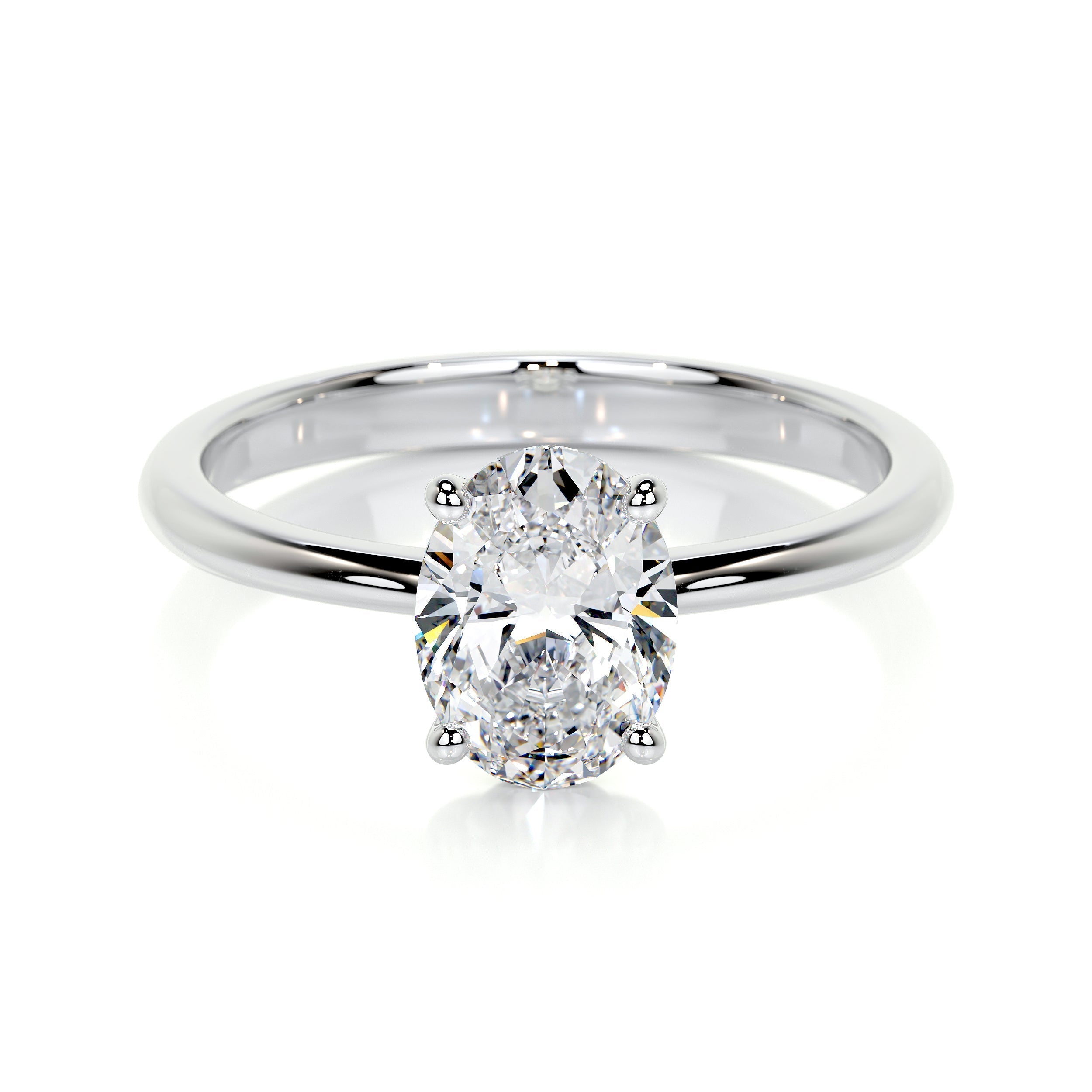 1.0 CT Oval Solitaire CVD E/VS2 Diamond Engagement Ring - Barbara Maison 