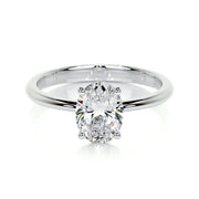 1.0 CT Oval Solitaire CVD E/VS2 Diamond Engagement Ring - Barbara Maison 