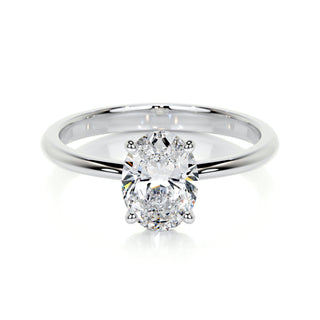 1.0 CT Oval Solitaire CVD E/VS2 Diamond Engagement Ring - Barbara Maison 