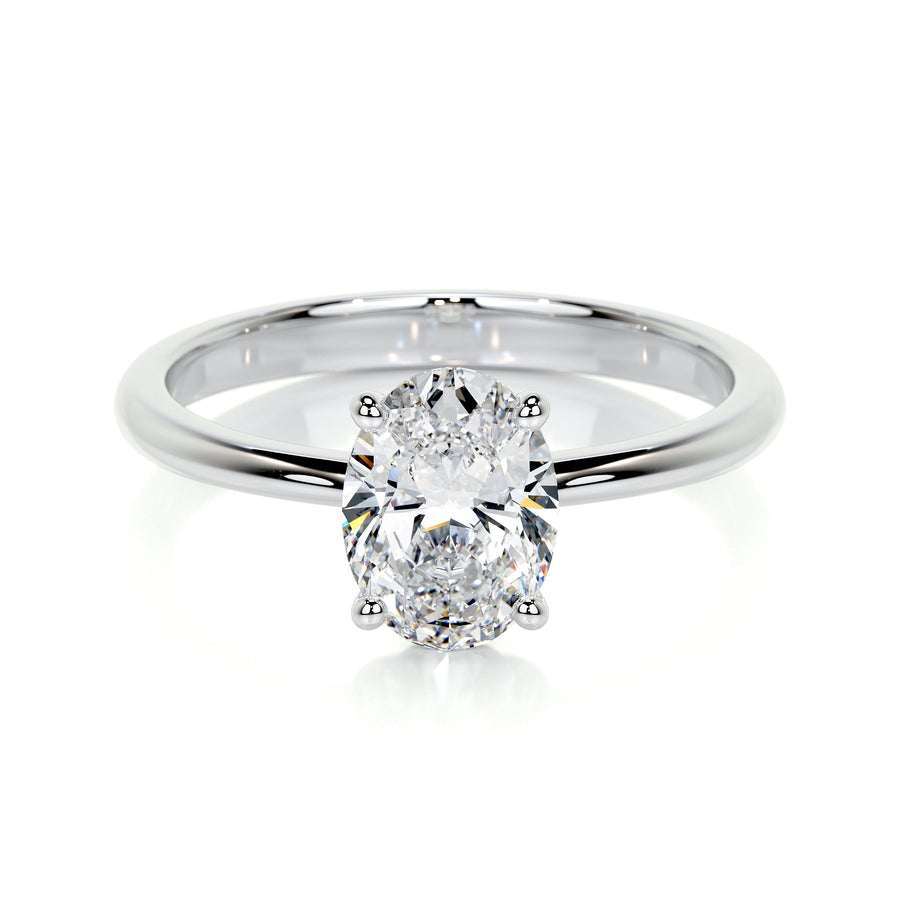 1.0 CT Oval Solitaire CVD E/VS2 Diamond Engagement Ring - Barbara Maison 