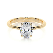 1.0 CT Oval Solitaire CVD E/VS2 Diamond Engagement Ring - Barbara Maison 