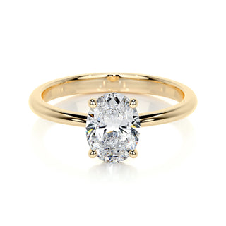 1.0 CT Oval Solitaire CVD E/VS2 Diamond Engagement Ring - Barbara Maison 