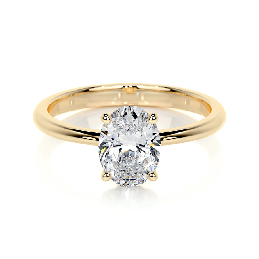 1.0 CT Oval Solitaire CVD E/VS2 Diamond Engagement Ring - Barbara Maison 