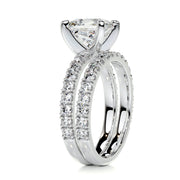 1.50 CT Princess Solitaire CVD F/VS Diamond Bridal Ring Set - Barbara Maison 