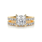 1.50 CT Princess Solitaire CVD F/VS Diamond Bridal Ring Set - Barbara Maison 