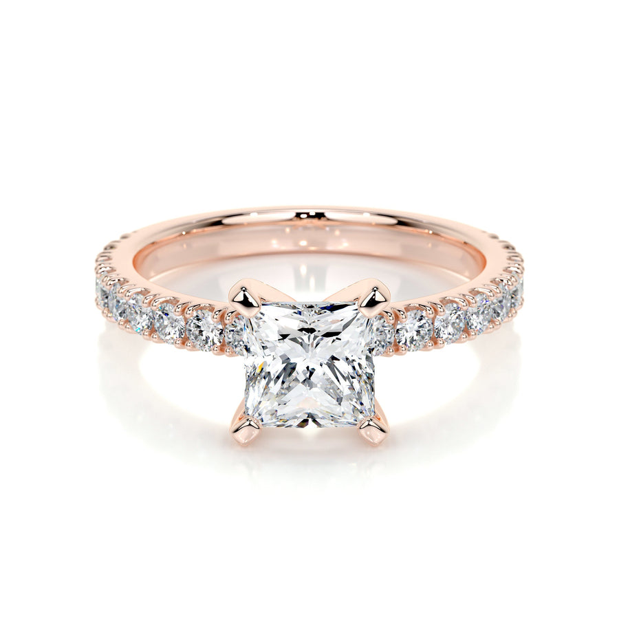 1.0 CT Princess Solitaire CVD D/VS1 Diamond Engagement Ring - Barbara Maison 
