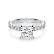 1.0 CT Princess Solitaire CVD D/VS1 Diamond Engagement Ring - Barbara Maison 