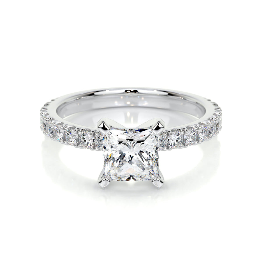 1.0 CT Princess Solitaire CVD D/VS1 Diamond Engagement Ring - Barbara Maison 