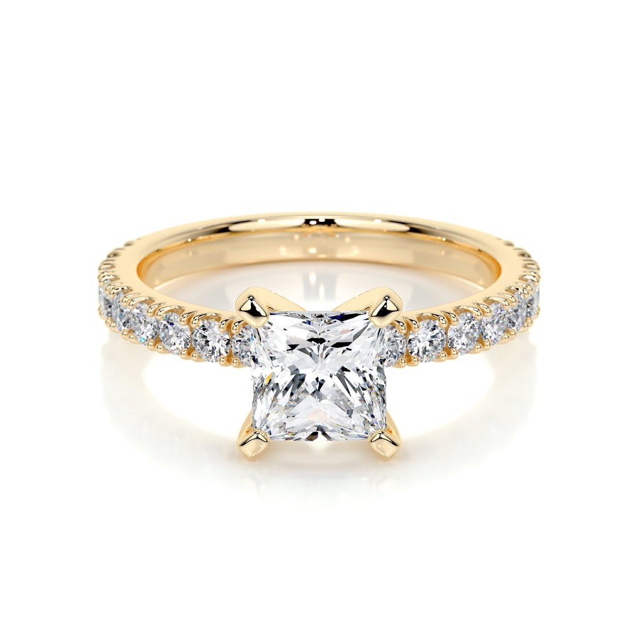 1.0 CT Princess Solitaire CVD D/VS1 Diamond Engagement Ring - Barbara Maison 