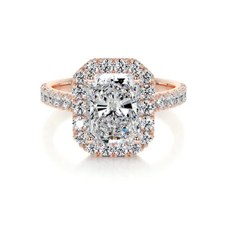 2.0 CT Radiant Halo CVD F/VS2 Diamond Engagement Ring - Barbara Maison 