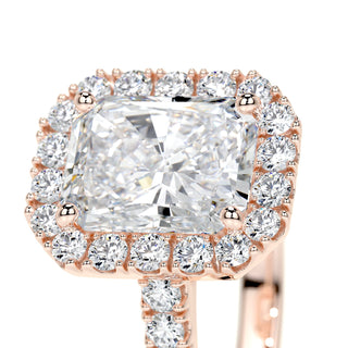 2.0 CT Radiant Halo CVD F/VS2 Diamond Engagement Ring - Barbara Maison 